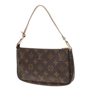 Louis Vuitton Pochette Brown Accessory Canvas Accessoires Monogram